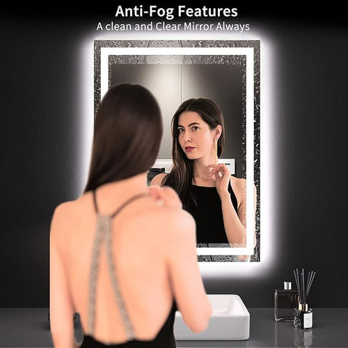 Dry Vibe LED Bathroom Mirror 24x32 – Anti-Fog, Dimmable, Backlit + Front Lit Vanity Mirror