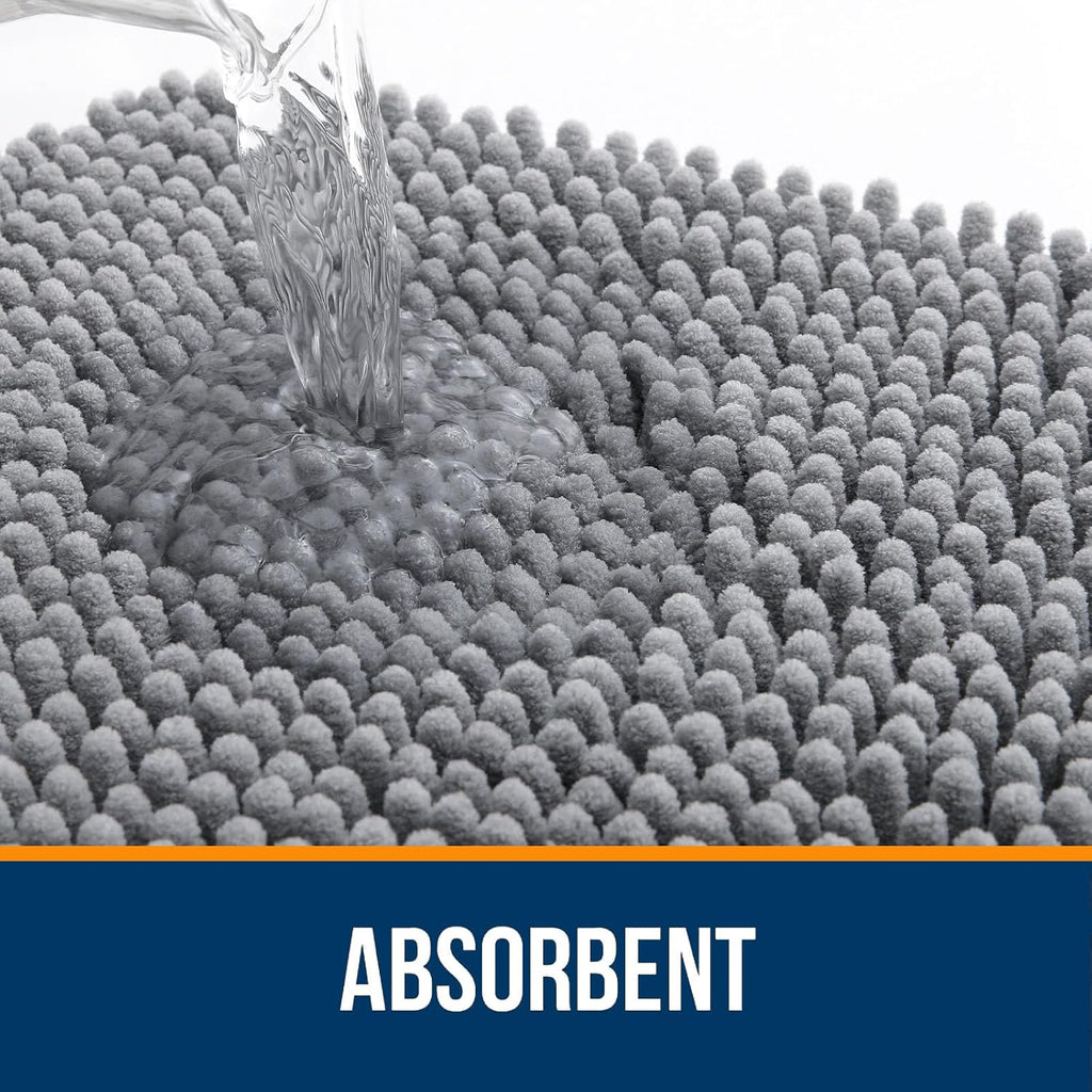 Ultra Soft Chenille Bath Mat – Non-Slip Absorbent Bathroom Rug (Quick Dry, Machine Washable
