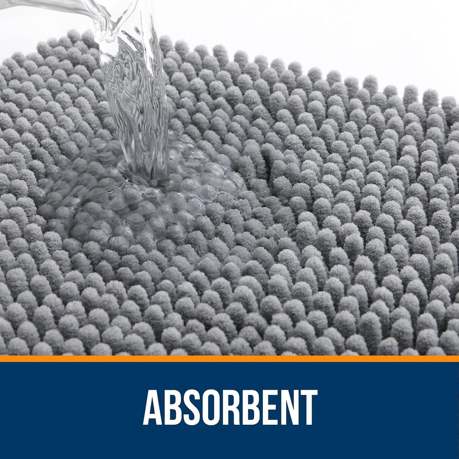 Ultra Soft Chenille Bath Mat – Non-Slip Absorbent Bathroom Rug (Quick Dry, Machine Washable