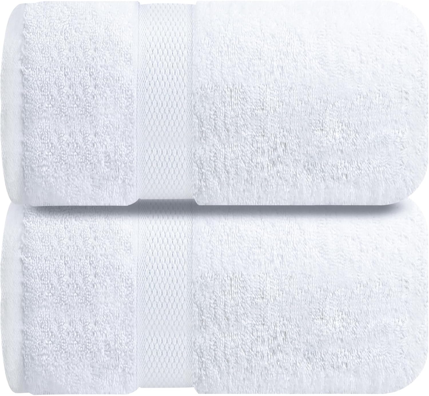 DryVibe Jumbo Bath Sheet Towels Set of 2 – 100% Cotton, Ultra Soft & Highly Absorbent (35x70 Inches, White, 600 GSM)
