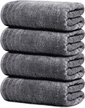 Luxury Bath Towels Set of 4 | Extra Large 30x60 Inch Soft & Absorbent Cotton Towels | Quick Dry Bathroom Towels, Dark Grey