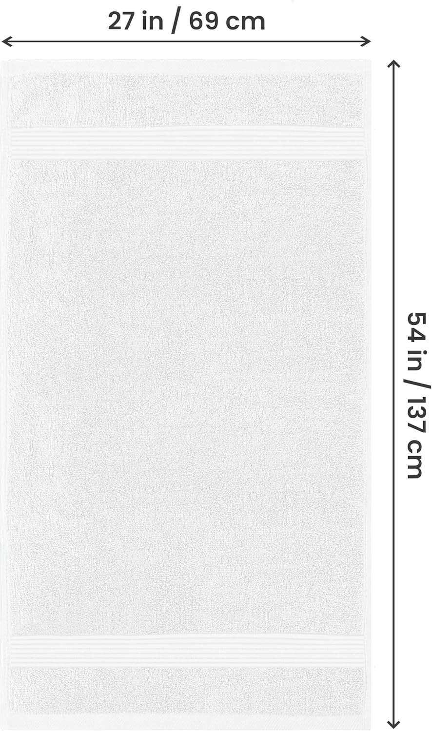 DryVibe Luxury 100% Cotton Bath Towels Set of 4 – Ultra Soft & Highly Absorbent (27x54 Inches, White)